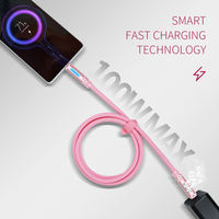 Câble USB-C parfumé avec puce intelligente, charge rapide PD, blindage tressé, transfert haute vitesse pour Android, iOS et ordinateur