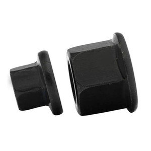 Écrous à bride noirs en acier au carbone M12 M14 M16 M18 M20 M22 M24 M27 hexagonaux avec collier, acier haute résistance DIN6331 - Product Image 2