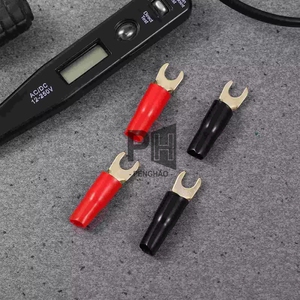 Conectores chapados en oro Y <span class=keywords><strong>U</strong></span> Spade Banana Kit de adaptador de terminal de altavoz de horquilla sin soldadura para transmisión de señal alta de Audio para el hogar del coche - Product Image 2