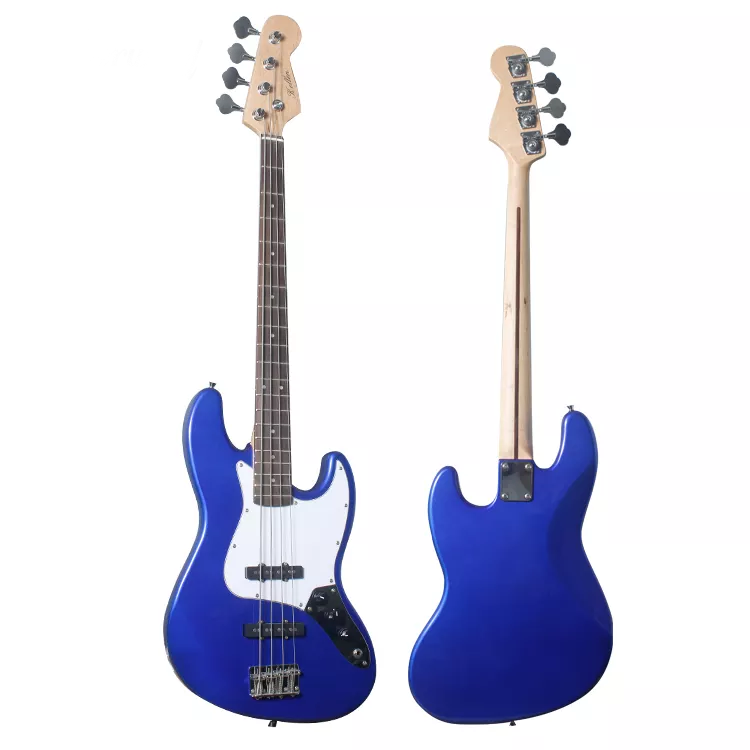 Guitare basse électrique jazz 4 cordes, corps alder 24 frettes, basse électrique, prix, couleur bleue