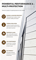 Revêtement extérieur rigide en mousse pour façade, décor brique 3D, panneau mural extérieur moderne en polyuréthane métallique structurel