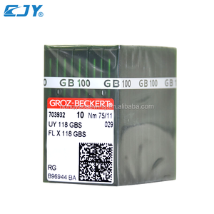 Aiguilles de machine à coudre GROZ-BECKERT UY 118 GBS GHS <span class=keywords><strong>FLX</strong></span> 118 GBS pour surjeteuses / machines à 4 aiguilles et <span class=keywords><strong>6</strong></span> fils - Product Image 1