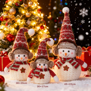 Handmade <b>Christmas</b> Gift Decorations Snowman Doll Figurine Fabric <b>Christmas</b> Tree Ornament Indoor Use Mall <b>Window</b> <b>Display</b> - Product Image 1