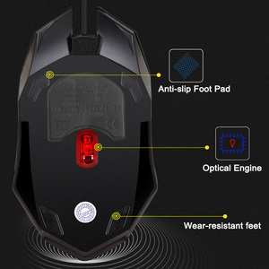 Chuột chơi game thiết yếu màu đen cổ điển S1 Chuột chơi game có dây hiệu suất cao cảm biến quang học 1000 <span class=keywords><strong>dpi</strong></span> RGB - Product Image 6