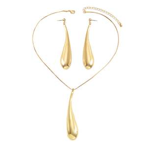 Design américain simple Suite de bijoux Ins transfrontaliers élégant collier tout match boucles d'oreilles à la mode toute l'année assorties - Product Image 1