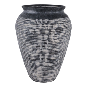 Vaso decorativo in ceramica dal design elegante e decorato per composizioni floreali da soggiorno, decorazioni floreali con erba della pampa e verde. - Product Image 3
