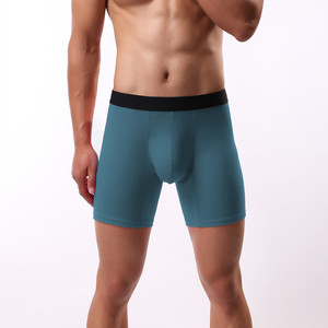 Wholesale Long Leg Mid-Rise Cotton Breathable <strong>Men</strong> Underwear with Comfortable Ball <strong>Pouch</strong> for Running Soccer Sporty <strong>Boxer</strong> - Product Image 5