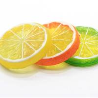 100 Buah 50Mm Anting Flatback Resin Oranye Lemon Hijau Lemon Kuning Liontin Panjang Perhiasan Buah Musim Panas Mode untuk Hadiah Anak Perempuan