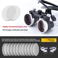 Professional Dental Loupes 2.5X 3.5X Rechargeable LED Surgical Magnifier Glasses Black Silver for Clinic Oral Surgery