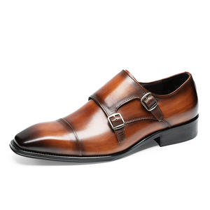Nuevos zapatos monk de estilo británico con forro de cuero y punta en pico para uso formal y de negocios. - Product Image 5