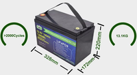 Baterai Lithium kemasan 12.8V 6Ah 6,5ah 8Ah 24Ah 32700 Lifepo4 baterai dengan kotak plastik untuk sistem suplai daya cadangan surya