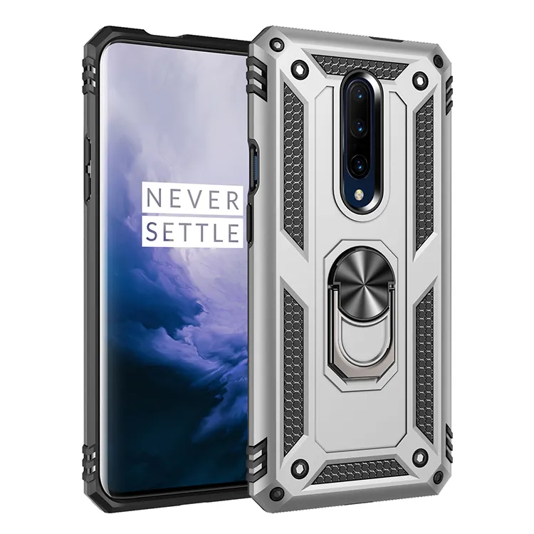 Shockproof Ring Holder 2 In 1 TPU PC Armor Mobile Phone Back Cover Protective Coque Case For Oneplus 7 Pro For One Plus 7Pro
