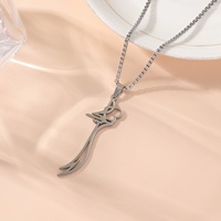 Pendentif simple en acier inoxydable en forme de sabre Scimitar Zulfiqar, style islamique arabe musulman, bijoux de mode, collier, vente en gros, Aïd