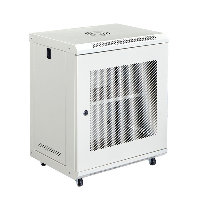 Floor Standing SPCC Steel 19" 9U Data Center Server Rack with Black/White Transparent Tempered Glass/Mesh Door (Stock)
