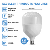 Ampoule LED à économie d'énergie haute puissance à culot E27 B22, vente chaude en usine