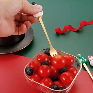 Cuchara y Tenedor Creativos de Acero Inoxidable 410 para Niños, Cuchara para Café, Cuchara para Postre con Diseño de Dibujos Animados, Tenedor para Frutas - Product Image 4