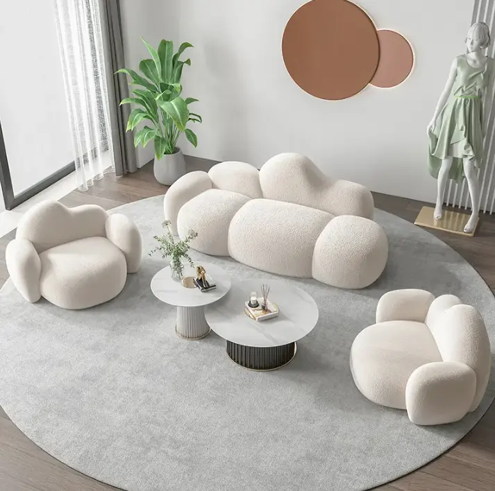 उच्च अंत कमरे में रहने वाले नॉर्डिक मखमल कपड़े के लिए सोफे कुर्सी होम फर्नीचर 3 सीटों वाले आधुनिक सोफा सेट