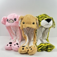Offre Spéciale mignon lapin oreilles chapeau en peluche déplacer Airbag couvre-chef jouet cadeau LED chapeaux