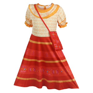 Disfraz de Mirabel de Disney Encanto para mujer, disfraz de adulto con patrón de rayas rojas y amarillas, traje para actuación en escenario - Product Image 2