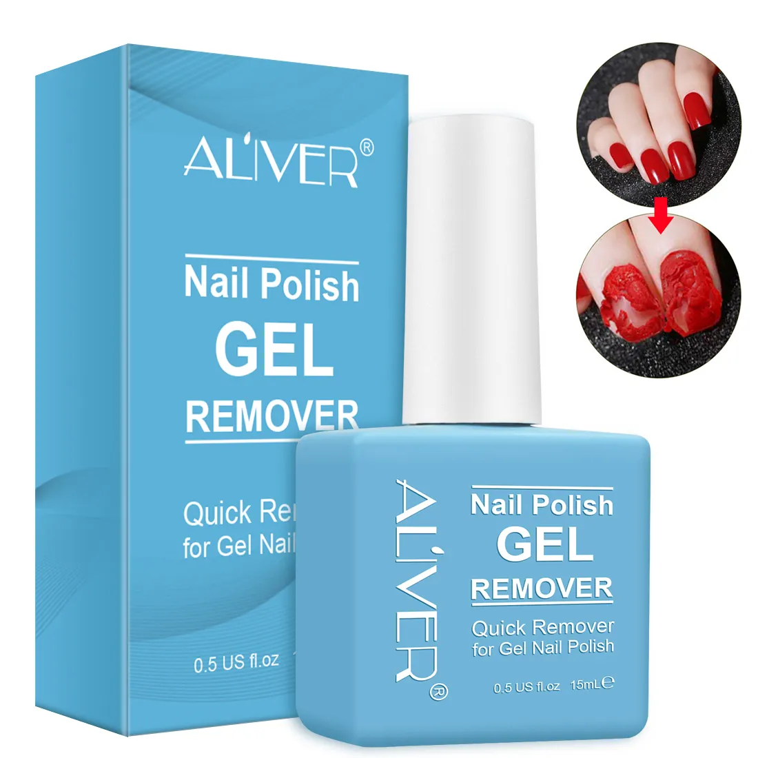 Aliver Magic Nagellack entferner 15ml Professional Entfernt Gel schnell einweichen Nagel gel leicht entfernen