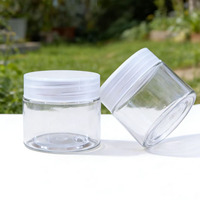 Xypackaging 50ml 50g 1.75oz Pots vides transparents en PET pour échantillons de crème cosmétique et soins de la peau avec couvercles en plastique – Prix de gros