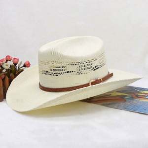 Chapeau de cowboy en paille personnalisé pour adulte, unisexe, décontracté, pour les voyages en plein air, à large bord, pour l'été - Product Image 4