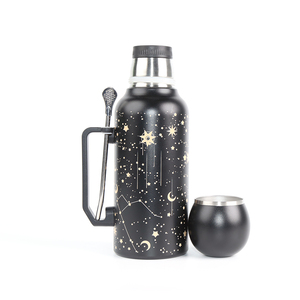 Taza de Mate de Acero Inoxidable de Doble Pared de Gran Capacidad (1300 ml) para Sudamérica con Bombilla y Contenedor para Té - Product Image 1