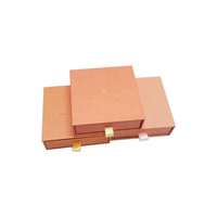 Boîte à bijoux en carton écologique rose personnalisée avec fermeture magnétique, élégante, de luxe, en forme de tiroir