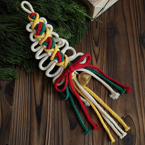 Nouveauté : Ornement de Noël fait main à suspendre, en corde de coton, DIY, clochette de porte, pendentifs muraux, décorations de fête - Product Image 4