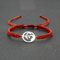 Bracelet pendentif OM par Hindu Yoga bouddhisme bijoux en acier inoxydable mode chaîne lien bracelets pour femmes hommes amulette perles de charme
