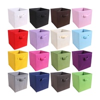 Boîte de rangement OEM couleur bonbon Chine vente en gros empilable pliable jouet pliable enfant tissu non tissé cube panier poubelle