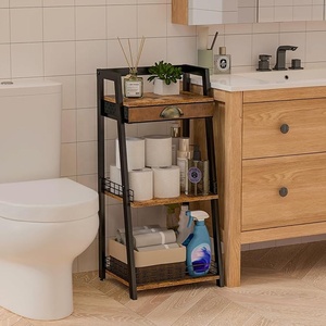 <span class=keywords><strong>3</strong></span>-Layer bağımsız raf banyo depolama raf açık zemin braketi ile uzay için çamaşır ve oturma odası için ev organizasyon - Product Image 2