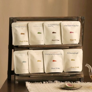 Sachet d'emballage stand-up imprimé en gravure pour thé aux fruits et fleurs Buwan Sister, idéal pour le thé au longane, au gingembre et aux jujubes - Product Image 4