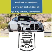 Kit aérodynamique V-Suit en fibre de carbone mate sèche de style MP pour BMW M3 M4 G80 G82 avec lèvre avant, calandre et aileron arrière
