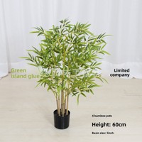 Bonsaï artificiel en bambou style minimaliste, pot en plastique écologique, pour intérieur et extérieur, décoration fine pour restaurant, jardin et écran décoratif