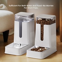 Gamelle double pour chat et chien PP avec fonction d'abreuvement pour le cou, distributeur automatique et filtre – Idéale pour les voyages de courte durée