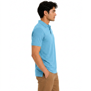 Polo en coton rayé pour homme, manches courtes, décontracté, tricoté, respirant, coupe classique, bleu, blanc, marine - Product Image 3
