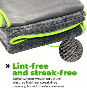Professional Microfiber Twisted Loop <b>Car</b> Drying Towel 600-1200GSM Ultra Absorbent Lint-Free Paint Safe Detailing - Product Image 3