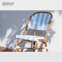 Chaise de bistrot moderne et confortable en aluminium et rotin PE, empilable, pour salon, villa, salle à manger, hôtels et appartements