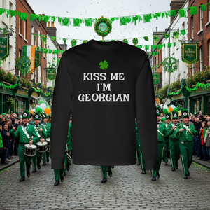 Kiss Me I'm Georgian Long Sleeve T-<b>Shirt</b> <b>St</b> <b>Patricks</b> <b>Day</b> Irish Georgia - Product Image 3