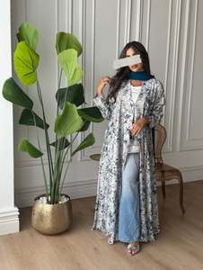 Vestido Abaya para Mujer, Diseño de Impresión Digital, Origen de Fábrica, Vestido Largo con Abertura Lateral para Primavera/Verano en Europa, América y Medio Oriente - Product Image 4