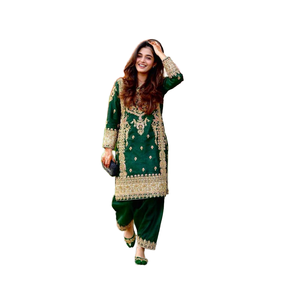 Costume Salwar brodé en velours de viscose dernier créateur par FabZone vêtements indiens et pakistanais - Product Image 1