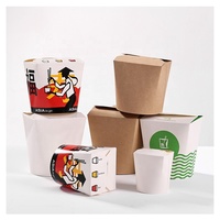 Boîte en papier kraft blanche de qualité alimentaire, personnalisable avec logo, pour plats à emporter, nouilles chinoises, contenances 16oz, 26oz, 32oz – Prix abordable