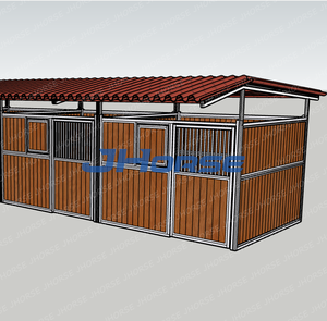 Tiêu chuẩn Châu Âu nhúng nóng mạ kẽm ngựa ổn định dễ dàng cài đặt prefab quầy hàng ngoài trời ổn định với mái thép - Product Image 4