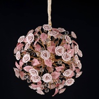 Nouveau lustre floral en céramique fait main 2025 avec cadre métallique - Lustre artistique en céramique disponible en plusieurs options de couleur