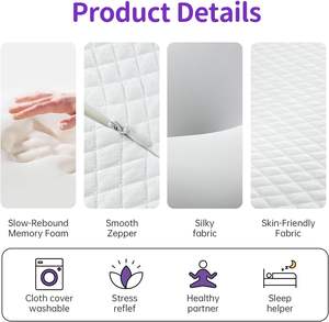 Almohada <span class=keywords><strong>Cervical</strong></span> Ortopédica Moderna y Transpirable, Almohada Ergonómica de Espuma Viscoelástica con Forma de Cuña Ajustable para Dormir - Product Image 3