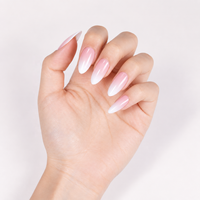 32 faux ongles en ABS, orange ombré, blanc laiteux, forme amande, vente en gros, haute qualité, à presser