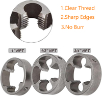 Kit d'outils manuel pour la fabrication de filetages en PVC avec 3 filières NPT 1/2, 3/4 et 1 pouce