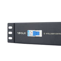PDU Inteligente Controlable de 1U y 19 Pulgadas, Unidad de Distribución de Energía Controlable por Red con Pantalla LCD para Centro de Datos