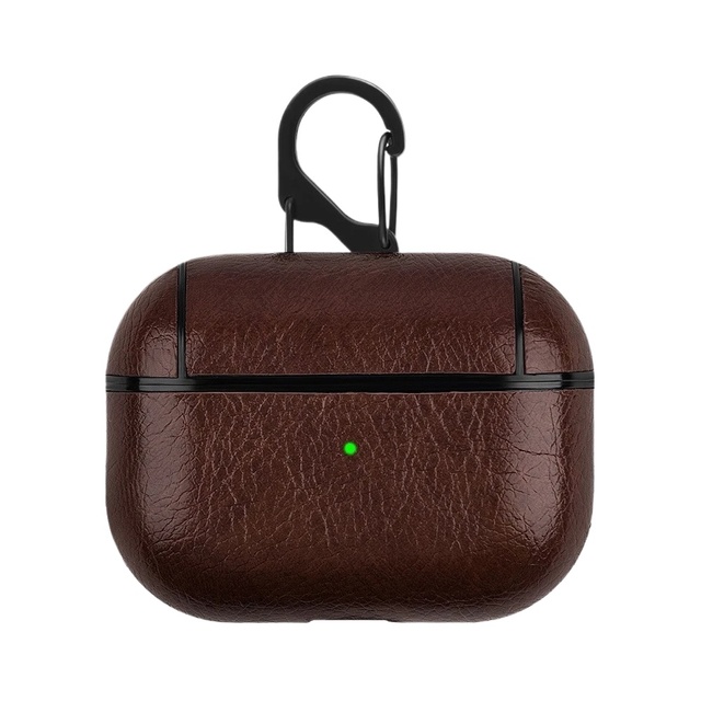 OEM PU Leather Shockproof Protective Case with Keychain for Wireless Charging Earbuds